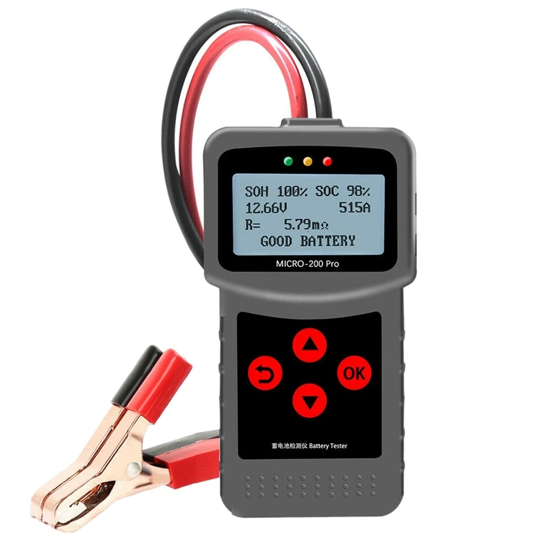 

Car Battery Tester,12V 24V Portable Digital AGM EFB Diagnostic Tool Automotive Load Battery System Analyzer Micro-200Pro