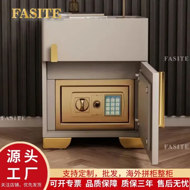 For Smart Bedside Table Light Luxury Invisible Integrated Wireless Charging Password Locker Safe Small Multi Function