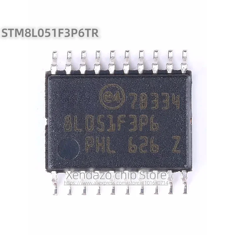 Stm8l051f3p6tr stm8l051f3p6 8l051f3p6 tssop20 ، ذاكرة فلاش 16 ميغاهرتز/8 كيلو بايت ، رقاقة متحكم دقيق 8 بت ، 10