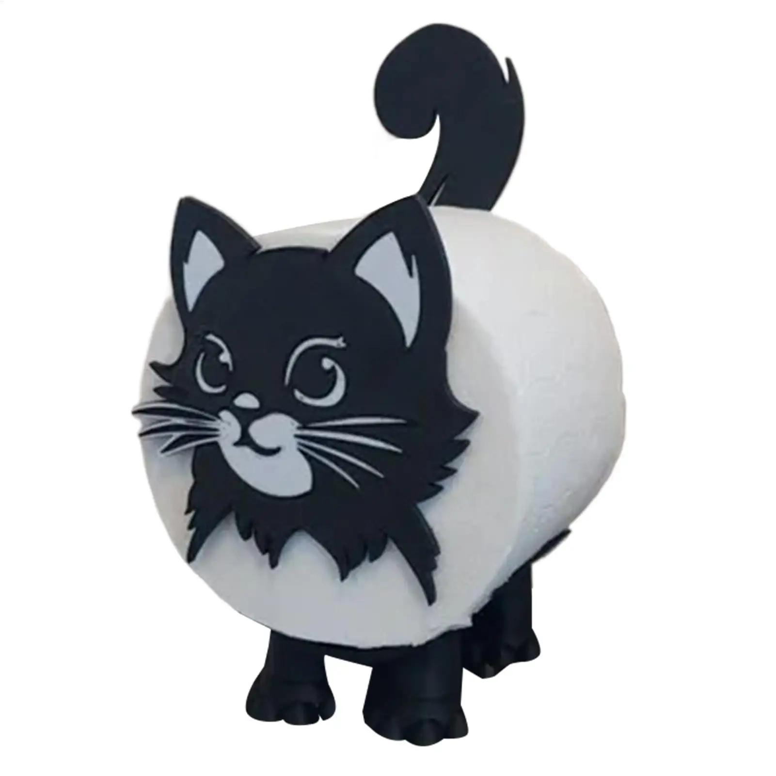 3D-gedruckter Katzen-Toilettenpapierhalter, niedlicher, selbststehender Badezimmer-Rollenständer, lustige Heimdekoration für Toilette, Wohnung