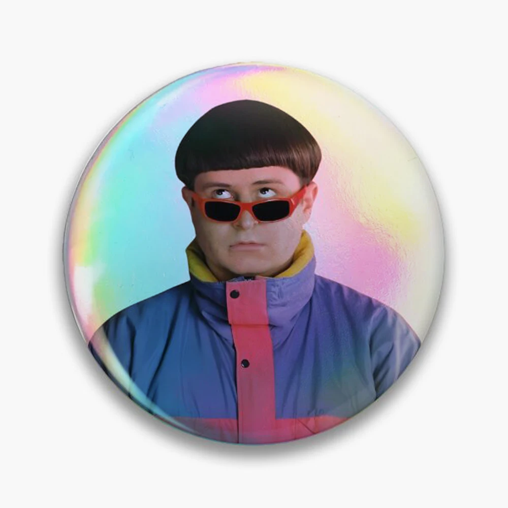 Oliver Tree Pin Holographic Star Heart Pin Brooches Laminated Button Fashion Accessory