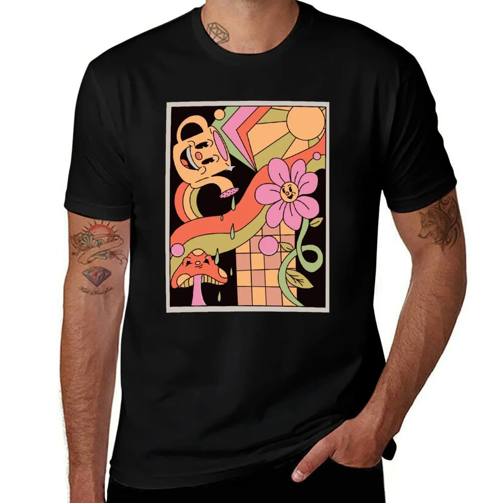 Spring Fever T-Shirt Abstract Pattern Print Top T-Shirt