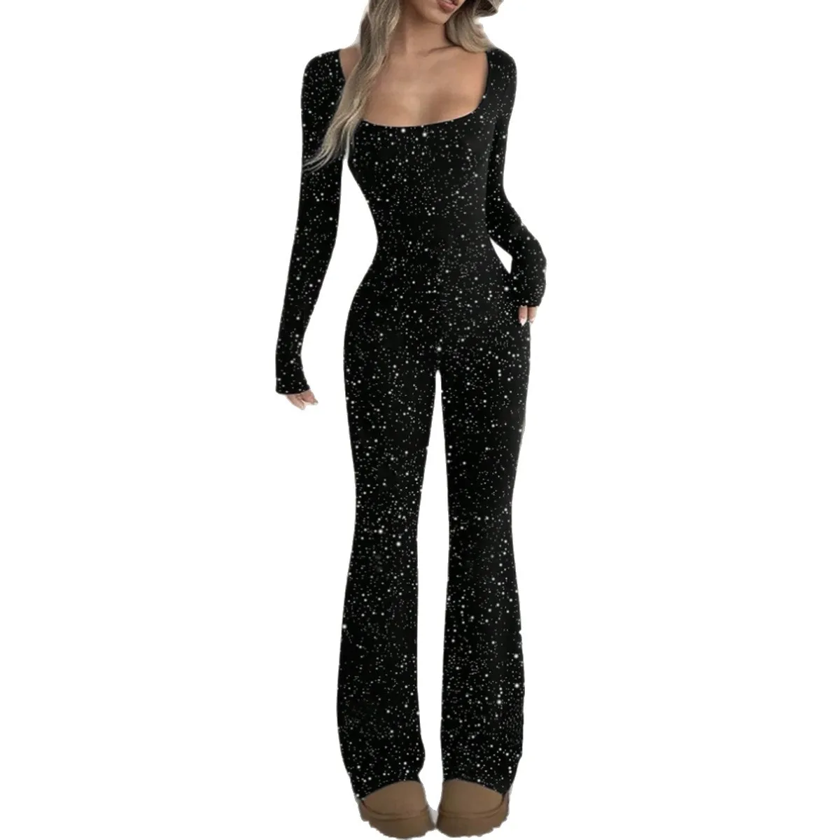 فساتين سهرة عتيقة مخصصة مع فساتين حفلات بذلة ترتر سوداء طويلة الأكمام فستان حفلات زائد