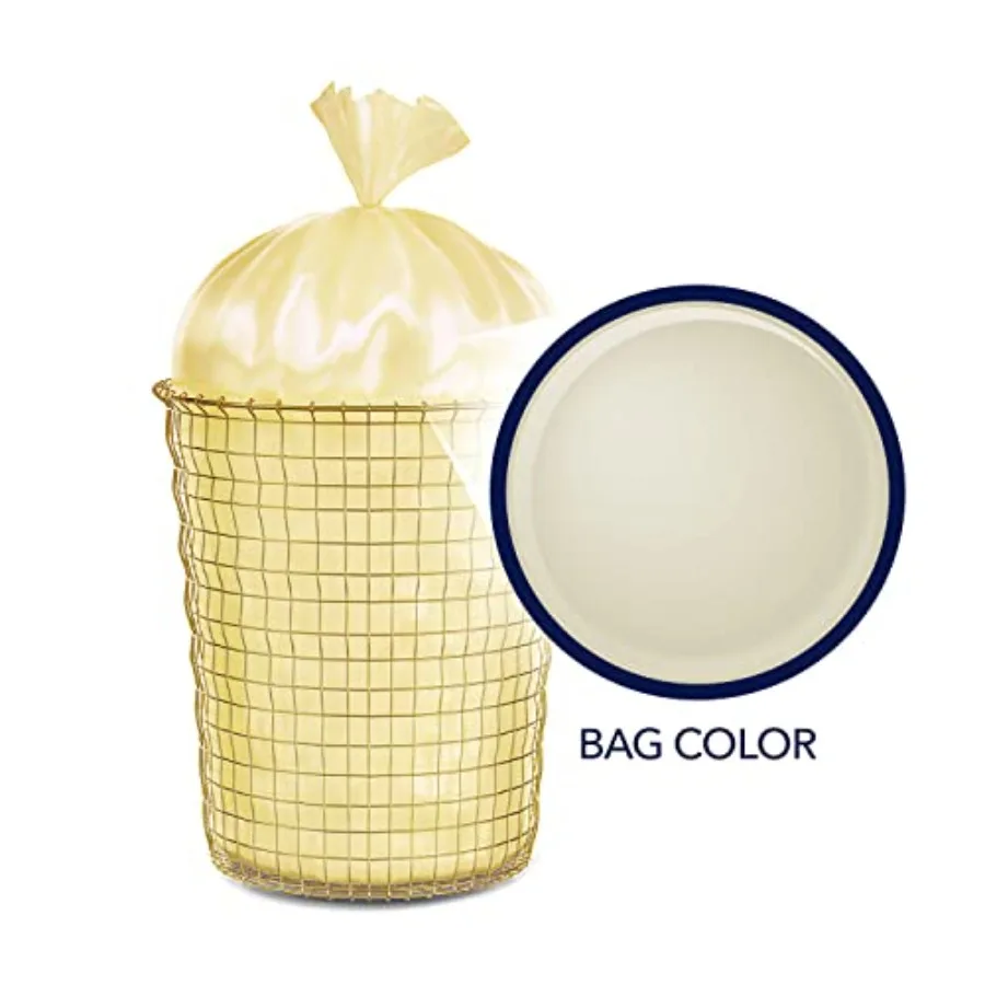 Medium Trash Bags - 8 Gallon, 40 Bags 1 Pack of 40 Bags Twist Tie - Cream Color Bag in with Microban