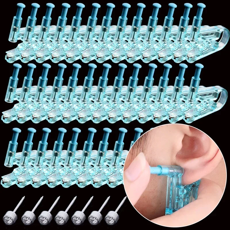 1-20pcs Disposable Blue Ear Piercing Gun Kit Asepsis Healthy Safety Machine Kit Studs Body Jewelry Nose Earring Piercer Tool Set