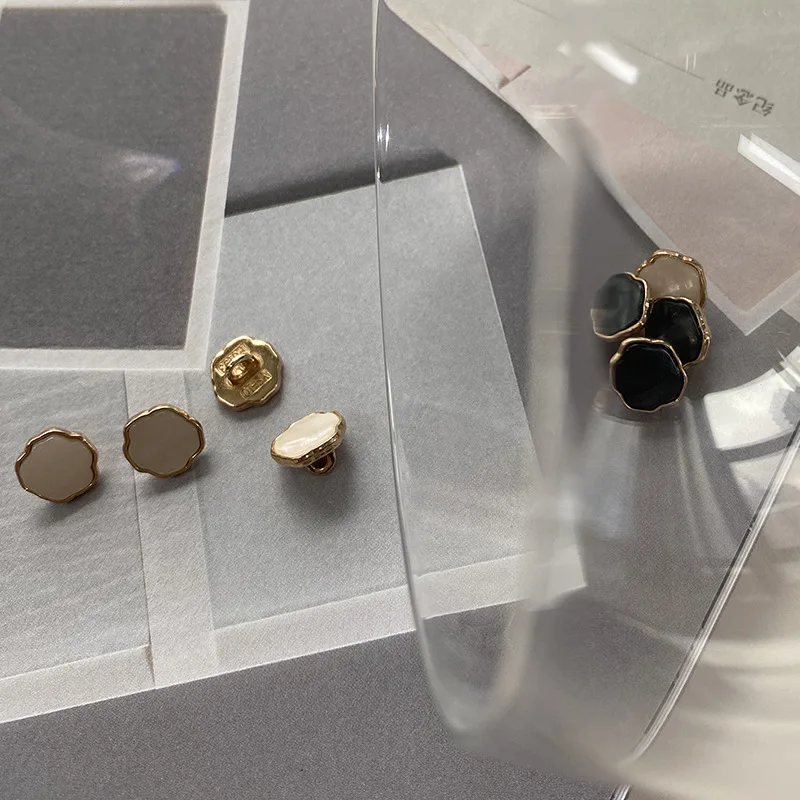 FCXDG Fashion Metal Buttons for Shirt Sewing Supplies 10mm Small Buttons for Clothing Black Women's Clothing Decorative Buttons