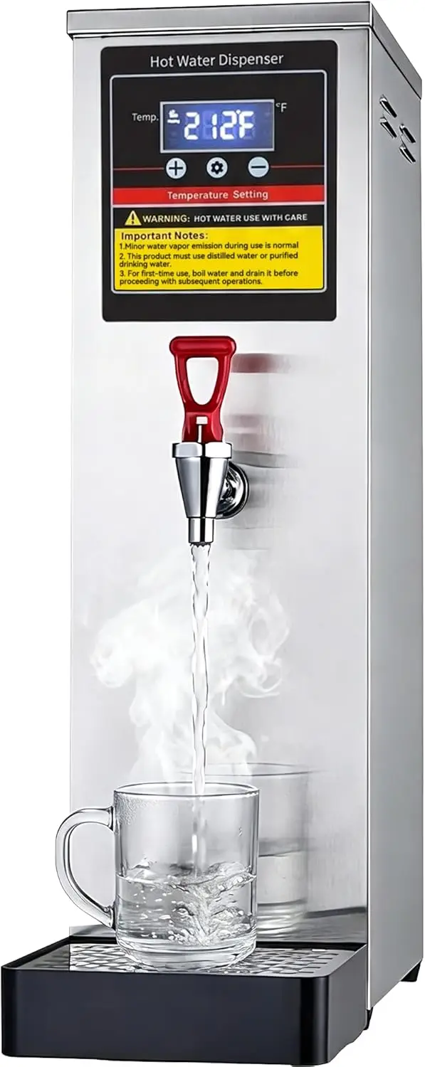

Commercial Countertop Water Boiler - 1600W 30L / 8GPH Instant Hot Water Dispenser, Step-Heating with 86-212°F Adjustable Temp, For Boba Tea Shop, Cafe, Office