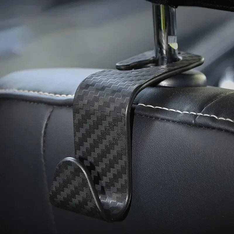 

4 pcs Thickened carbon wire pattern hook Universal car seat back purse hook interior Multi functional item hooks inside the car