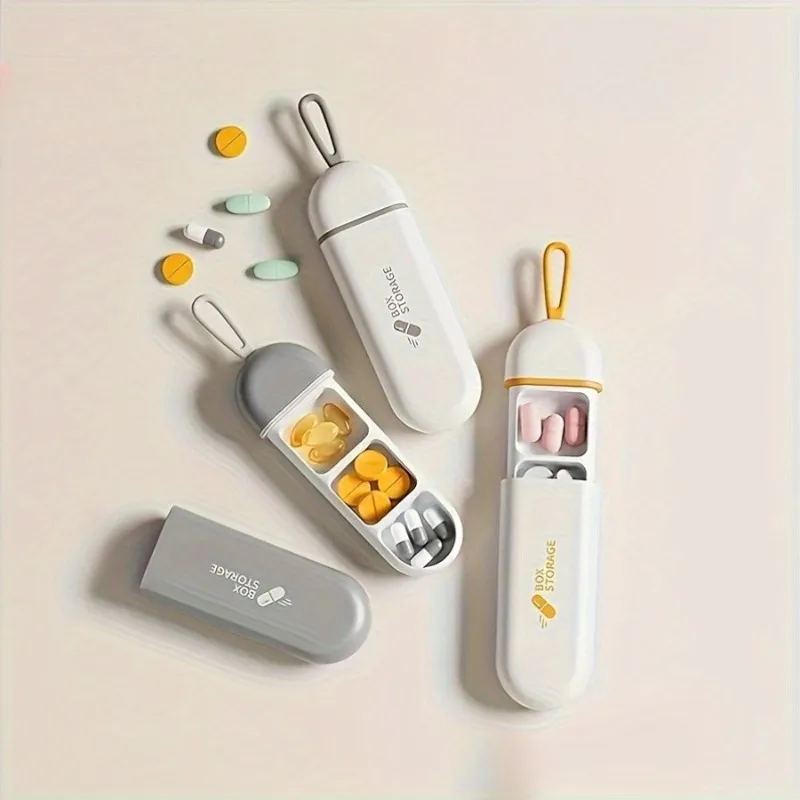 3-Fach Feuchtigkeitsbeständige Medikamenten-Aufbewahrungsbox für Vitamine & Nahrungsergänzungsmittel, Kompakt für den Täglichen Gebrauch, Pillendose für die Handtasche