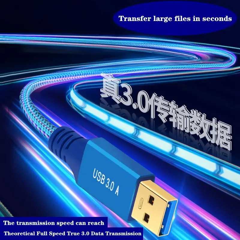 USB كابل تمديد بيانات ذكر إلى أنثى ، غلاف ألومنيوم ، ناقل حركة عالي السرعة لمحركات أقراص USB ، الفئران ، لوحة المفاتيح ، الطابعات #2