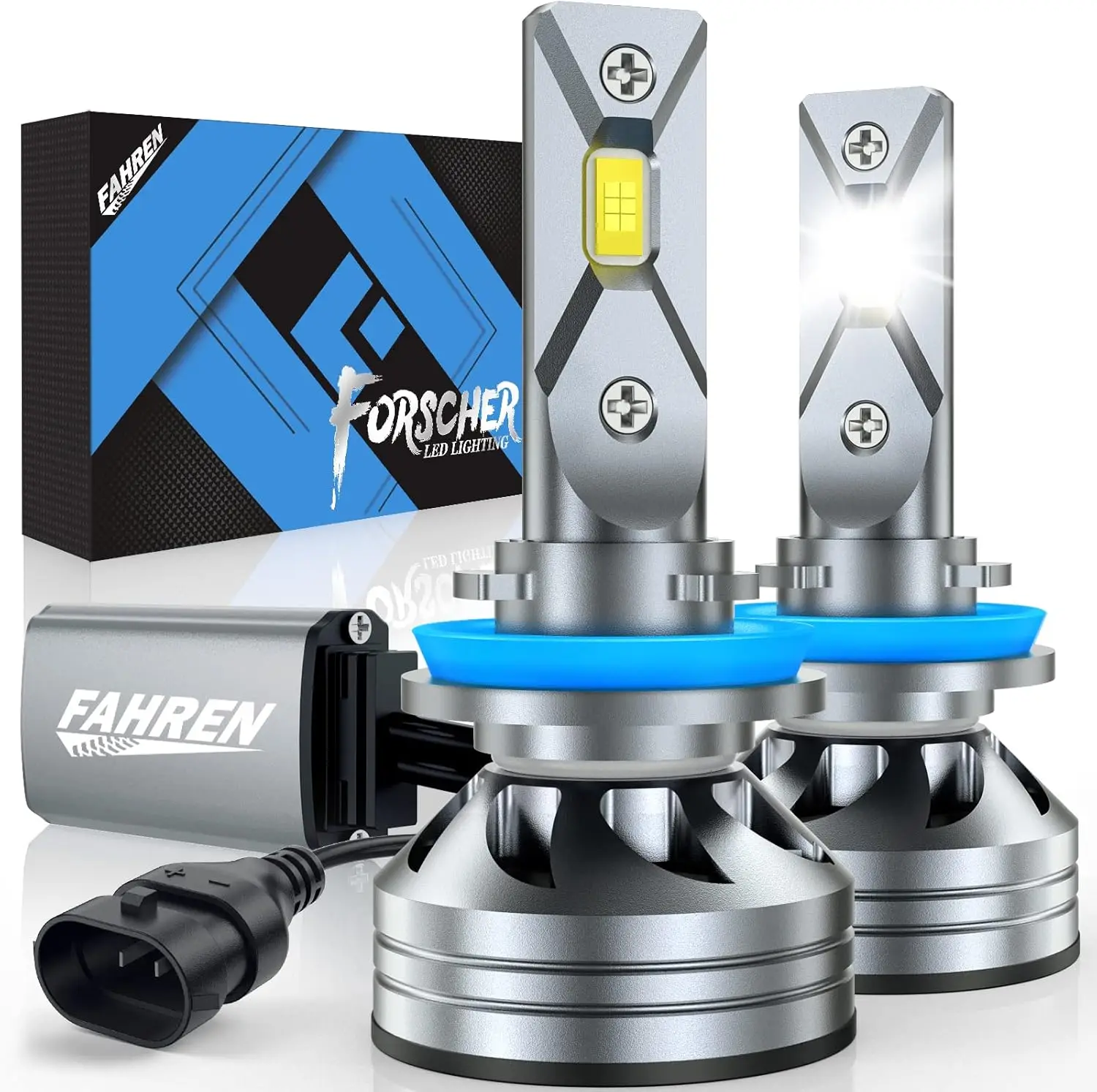 

Модернизированные лампы H11 H9 2026 года, 50000 лм, сверхъяркие, 6500K, холодный белый свет, IP68 с вентилятором, Plug-N-Play, комплект из 2 шт.