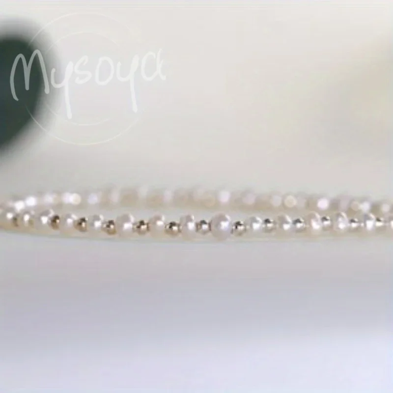 

MYSOYA 5-6 мм браслет из натурального белого пресноводного жемчуга для женщин и мужчин с подарочной коробкой, подарок на свадьбу, день рождения, Рождество, ювелирные изделия