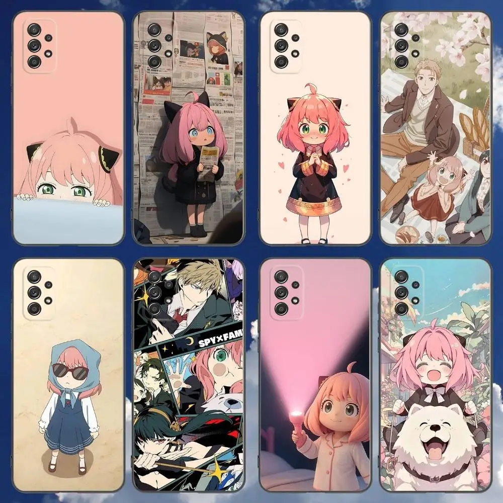 

Spy X Family Bond Yor Anya Phone Case For Samsung Galaxy A 91,80,73,72,71,53,52,51,22,5G Shockproof Soft Black Cover