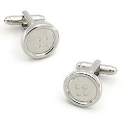 Men's Fashion Cufflinks Shirt Button Design Silver Color Quality Copper Cuff Links Wholesale&retail