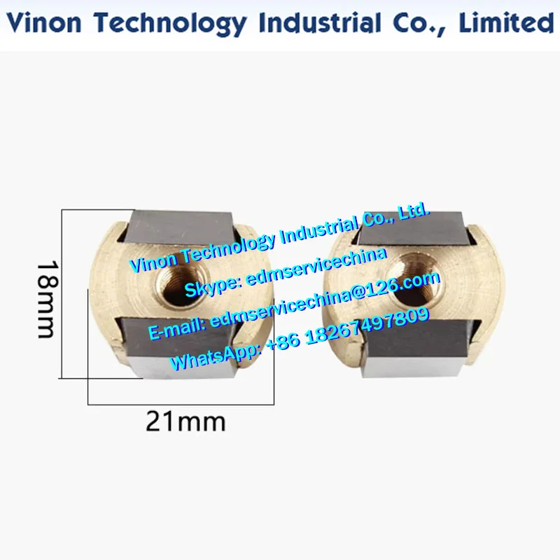 (2PCS Pack) 21x14x18xHole 5mm Power Feed Contact edm spare parts for DM-CUT machines High Middle Speed wire cutting