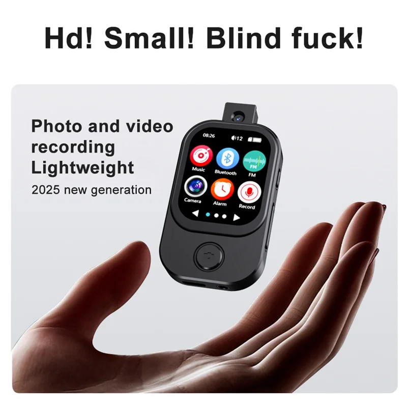 JABS-Upgrade 2,4-дюймовый Mp3-плеер с сенсорным экраном и MP3-плеер BT 5.4 со встроенным HD-динамиком FM-радио и записью голоса