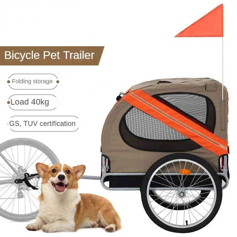 

Large Folding Pet Bicycle Trailer, Cat and Dog Cart, Outdoor Riding Travel Trailer, Pet Out Carry Pet Stroller, New