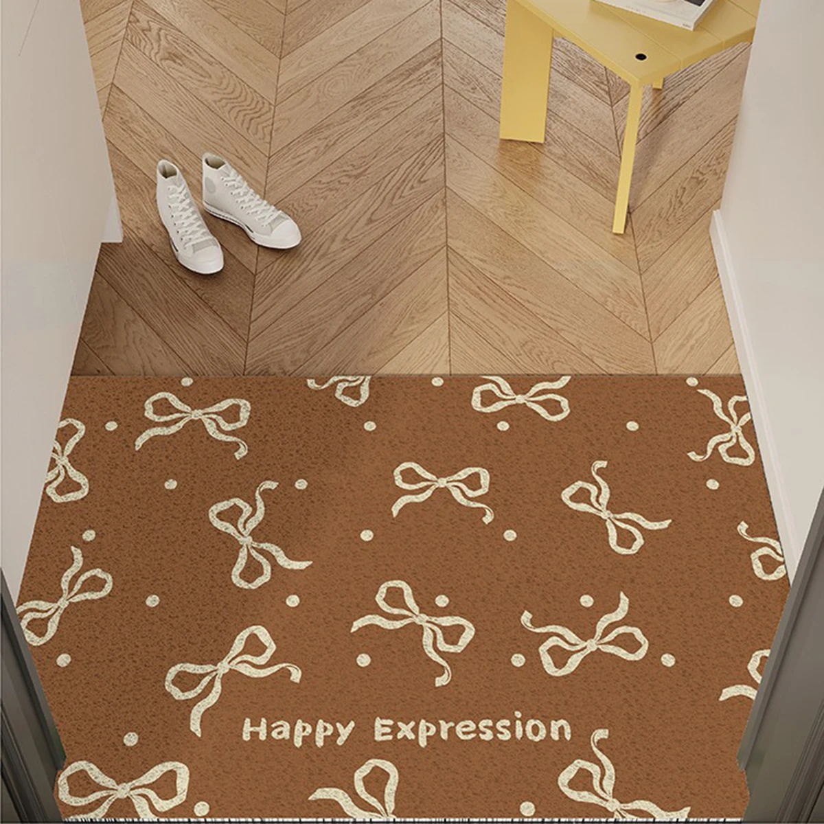 Bow-knot Entrance Door Mat Non-slip Wear-resistant Carpet Easy Clean Free Cut Ins Style Doormat Home Decoration שטיח כניסה לבית