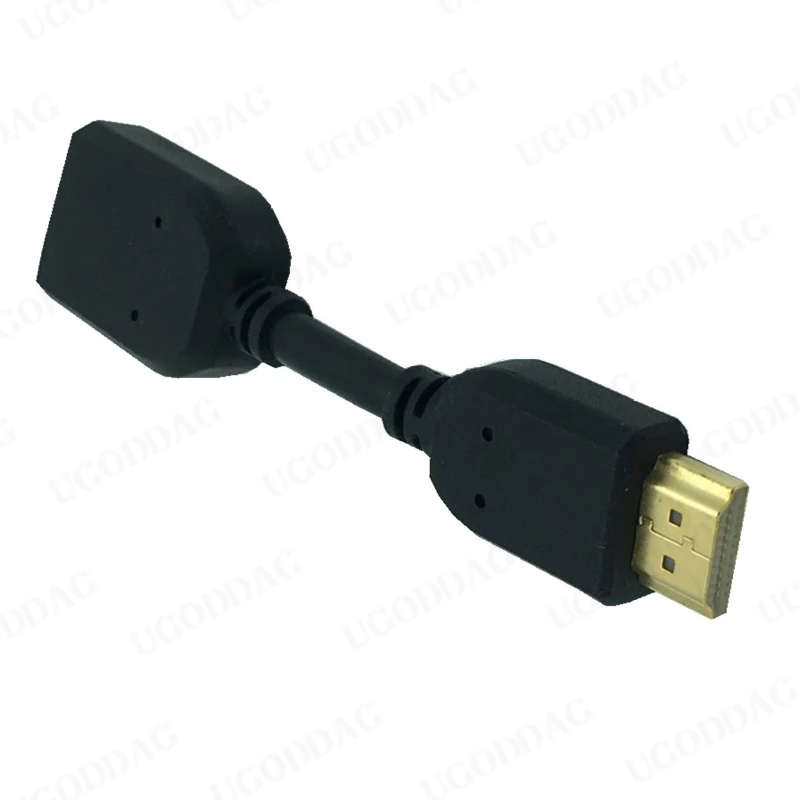 10cm kompatybilny z HDMI przedłużacz kabla HDTV pozłacany przedłużacz Adapter szeroko kompatybilny zestaw pudełkek pod telewizor dla Google