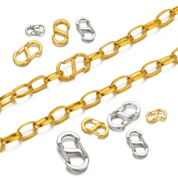 5Pcs Stainless Steel Chic Letter S Buckle 18k Gold Spring Lobster Clasps Necklace Hooks Bracelets Connector DIY Jewelry Making