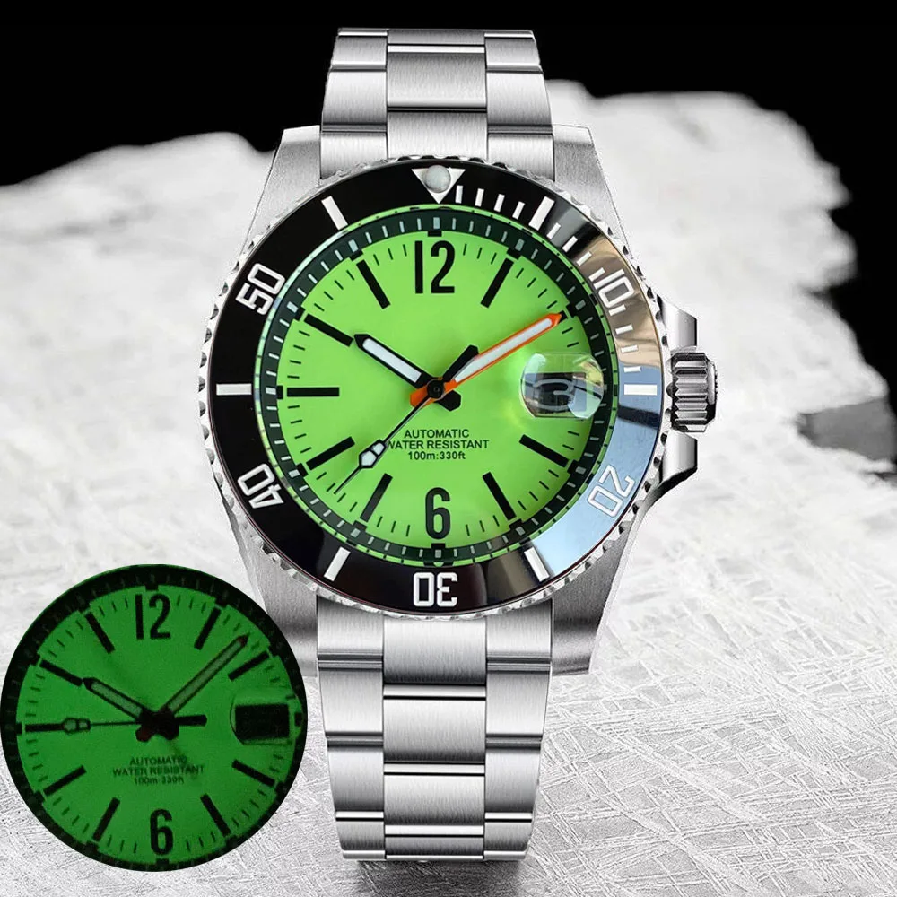 

Новые мужские автоматические механические часы Tandorio 40 мм с сапфировым стеклом, зеленым циферблатом, механизмом NH35, водонепроницаемостью 200 м и светящимся механизмом с функцией слайд-лок.
