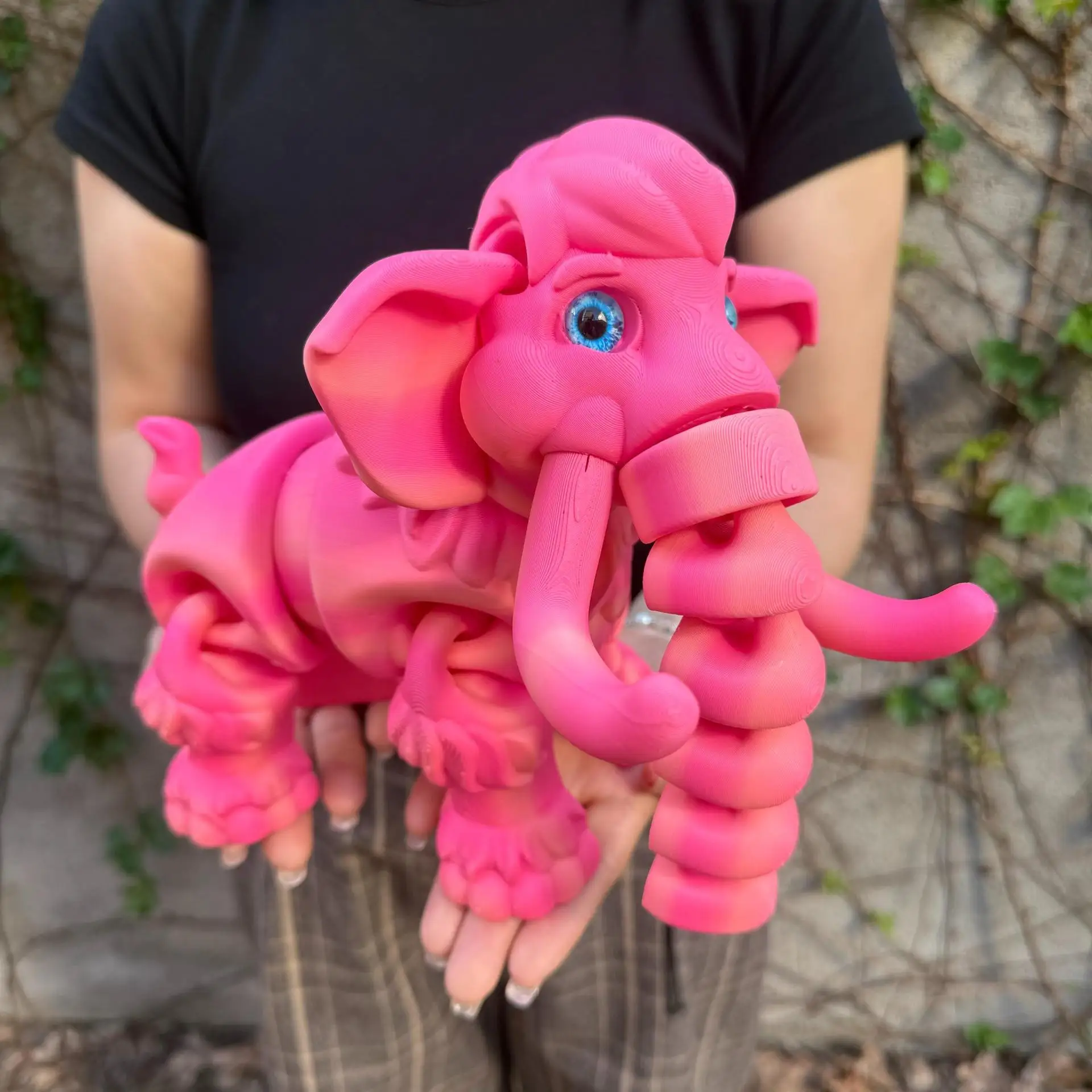 

3D Printing Cute Mammoth Elephant Model Simulation Joint Movable Handicraft Creative Desktop Ornament Toy