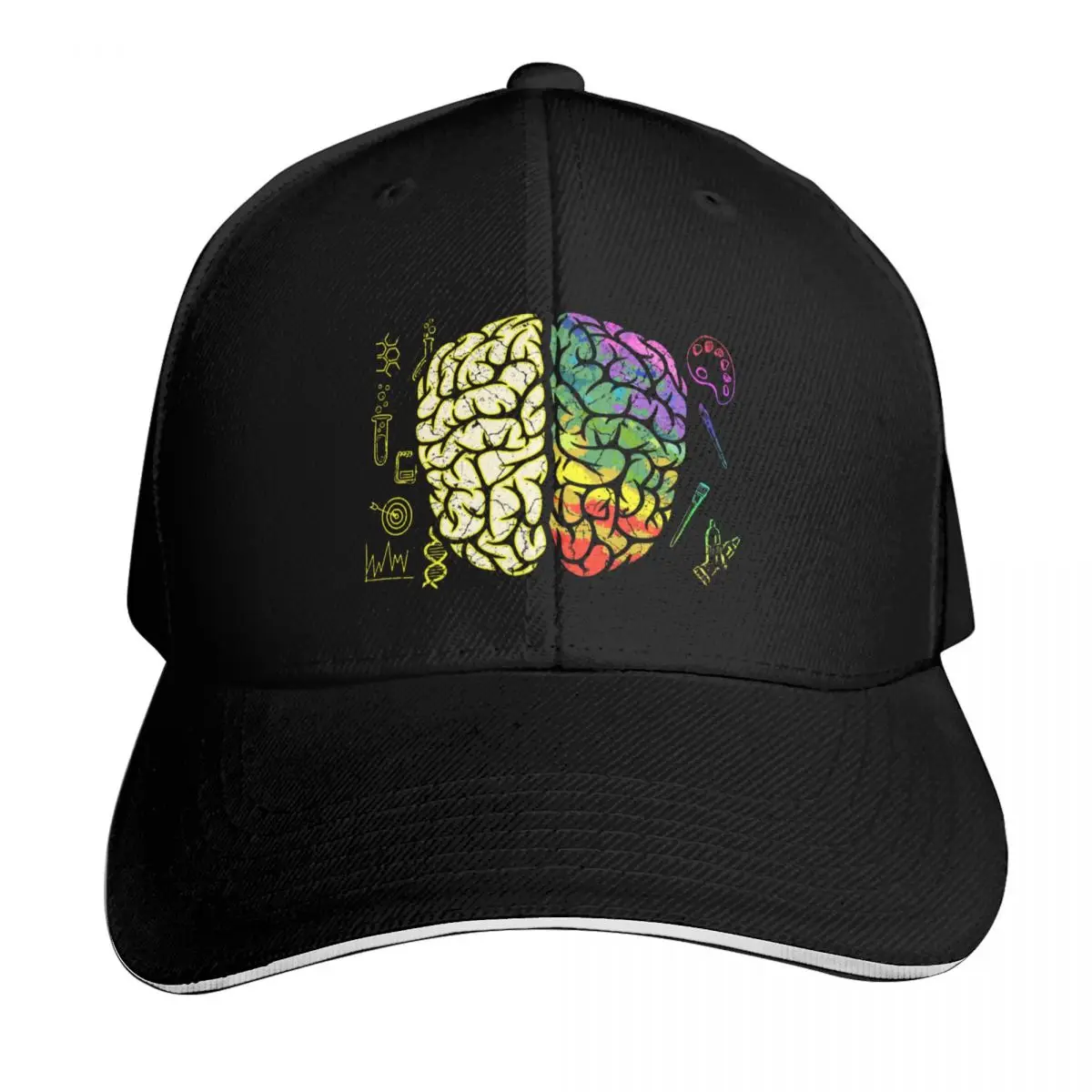 Brain Neurology Hemispheres Analytical Creative Baseball Cap Men Women Casual Summer Sport Sun Cap