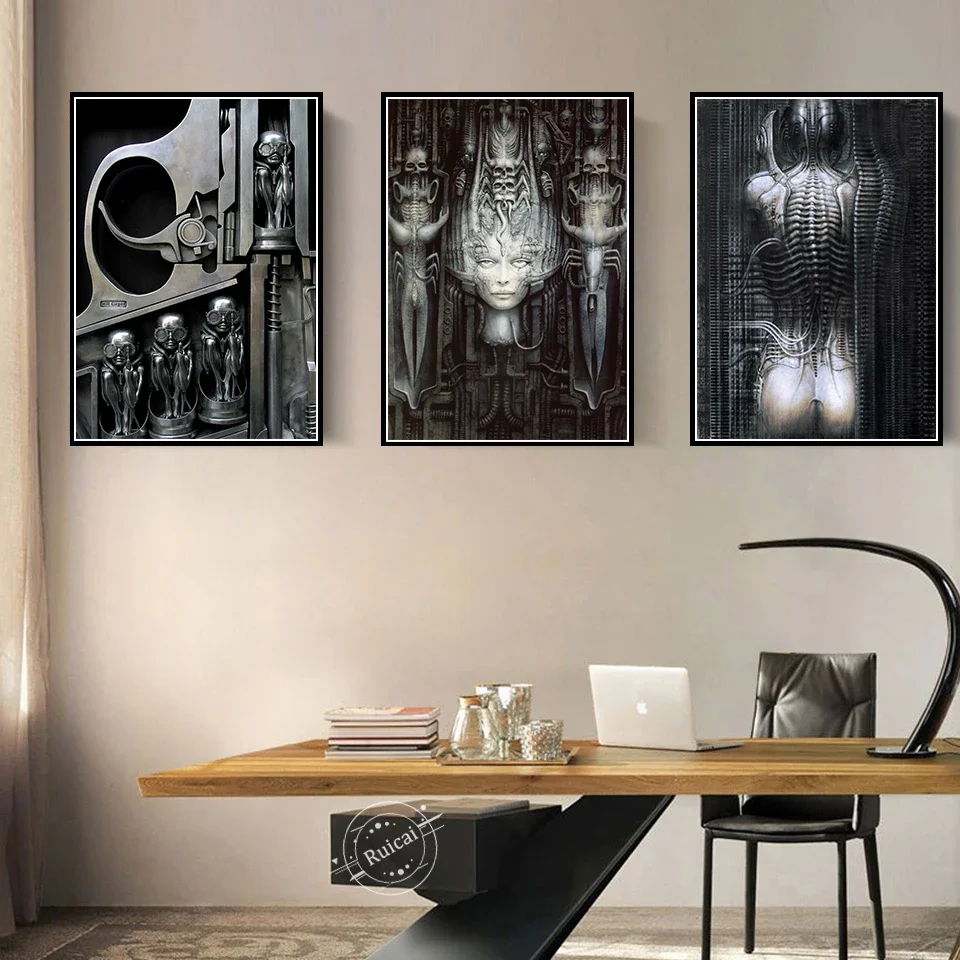 Posters And Prints Hr Giger Li II Alien Horror Artwork Painting Art Canvas Wall Pictures For Living Home Decor