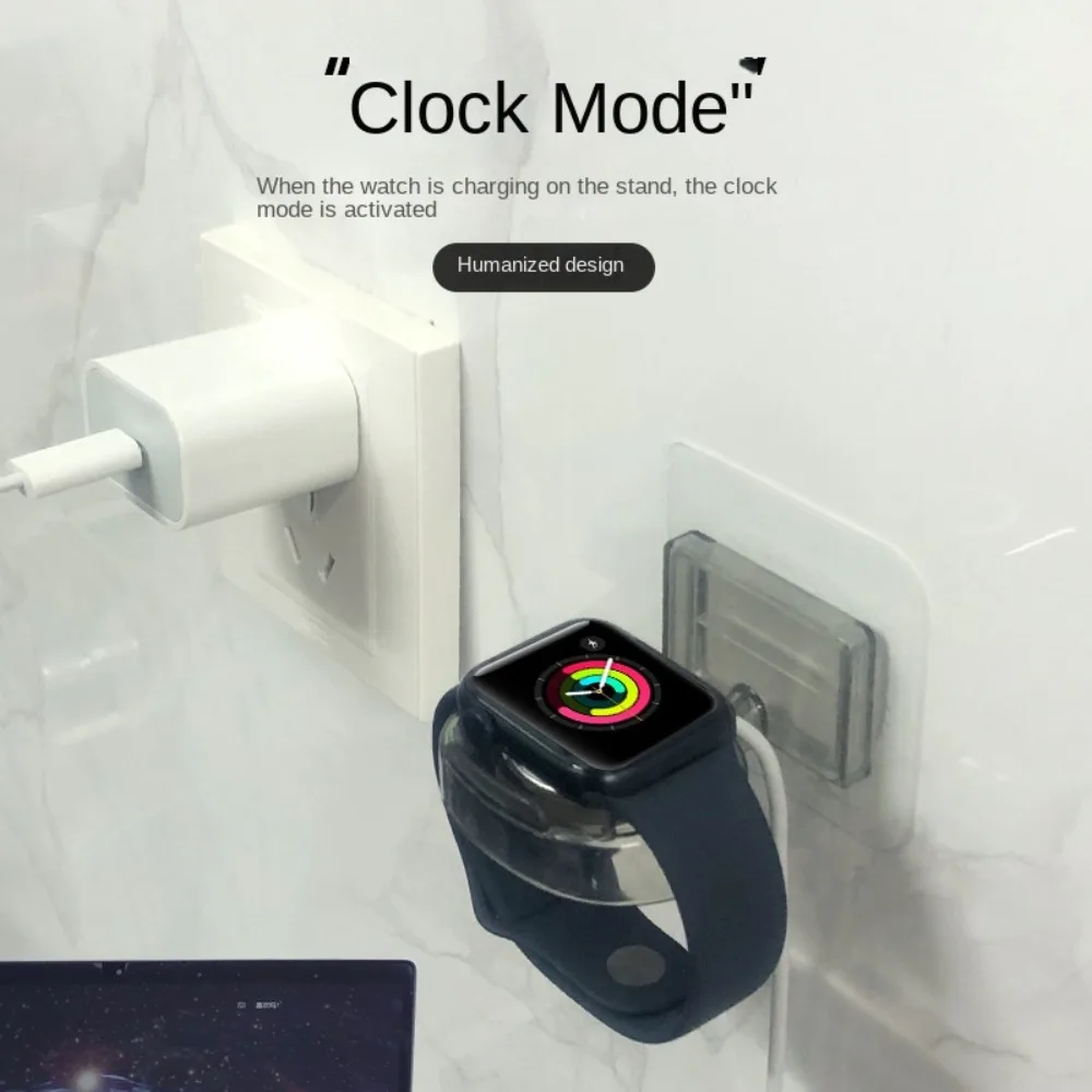 

Wall Mounted Watch Charging Bracket Transparent No Punching Required Watch Storage Rack Embedded Storage PP for iWatch