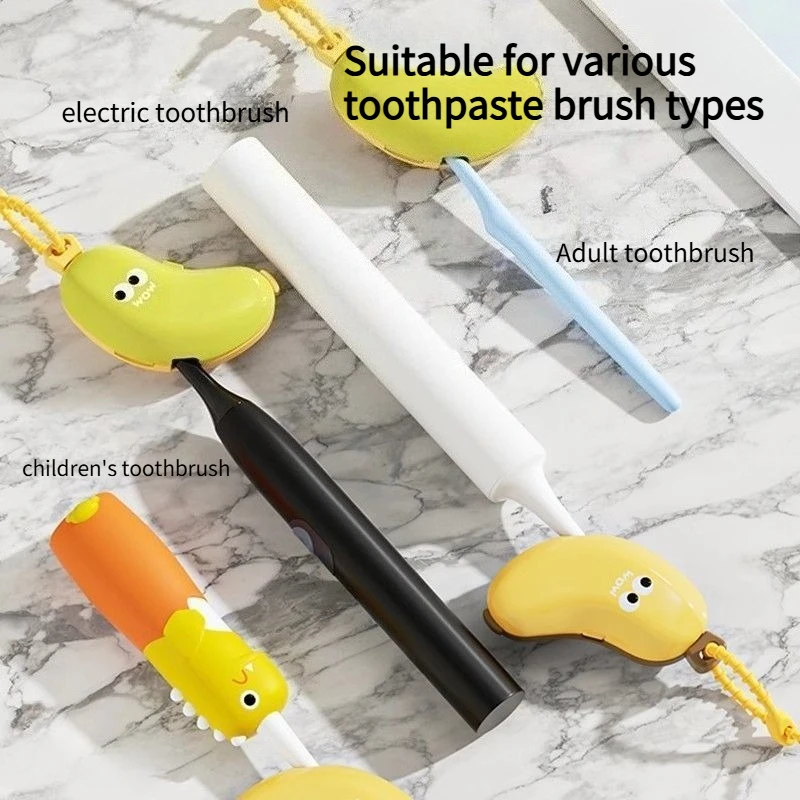 رأس فرشاة أسنان الموز الصغير الغطاء الواقي معجون الأسنان المحمولة تخزين فرشاة الأسنان الغبار غطاء تخزين فرشاة الأسنان السفر