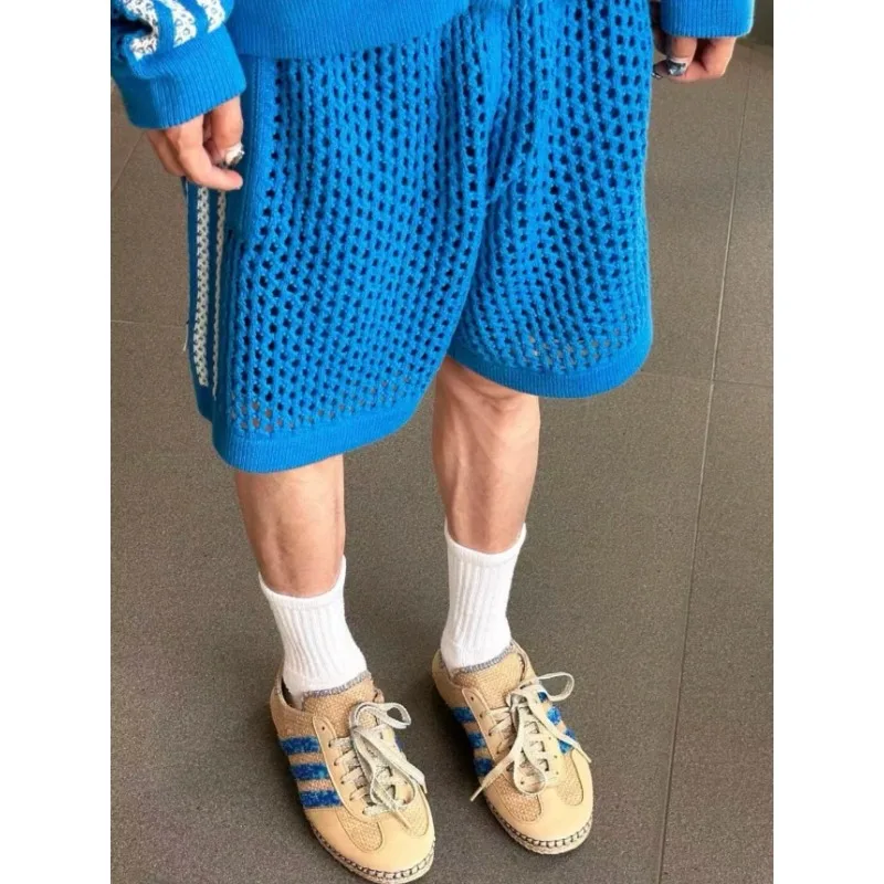 

Мужские летние дышащие повседневные трикотажные орты свободного кроя с эластичной резинкой на талии молодежные тонкие модные соло...