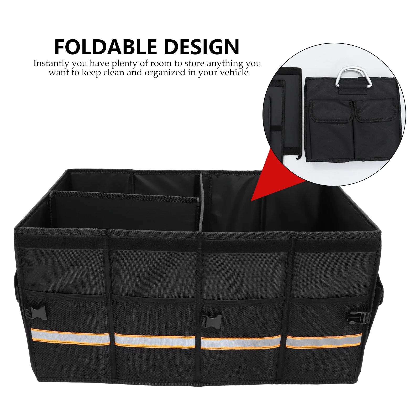 

Foldable Box Oxford Cloth For Groceries Emergency Supplies Boot Container Suv Van Accessories Storage Case Car Storage