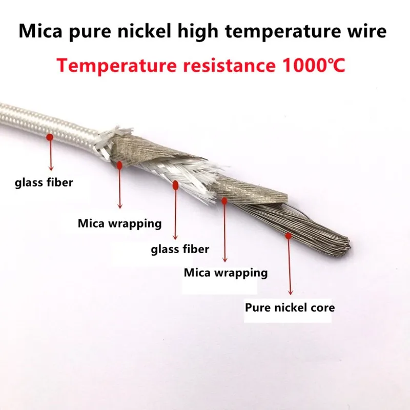 50 метров 18 17 9 7 6AWG устойчивый к высоким температурам 500/600/1000 Никелирование/Чистый Никель/Чистая медь Электрический нагревательный провод