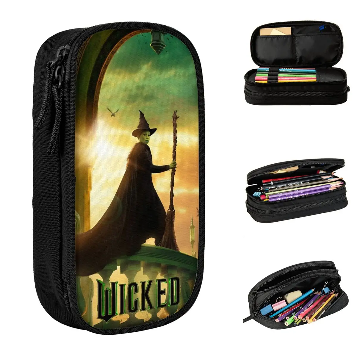 Wicked Elphaba Pencil Case Musical Movie Pencilcases Pen Holder Kids Big Capacity Bags Students School Cosmetic Stationery