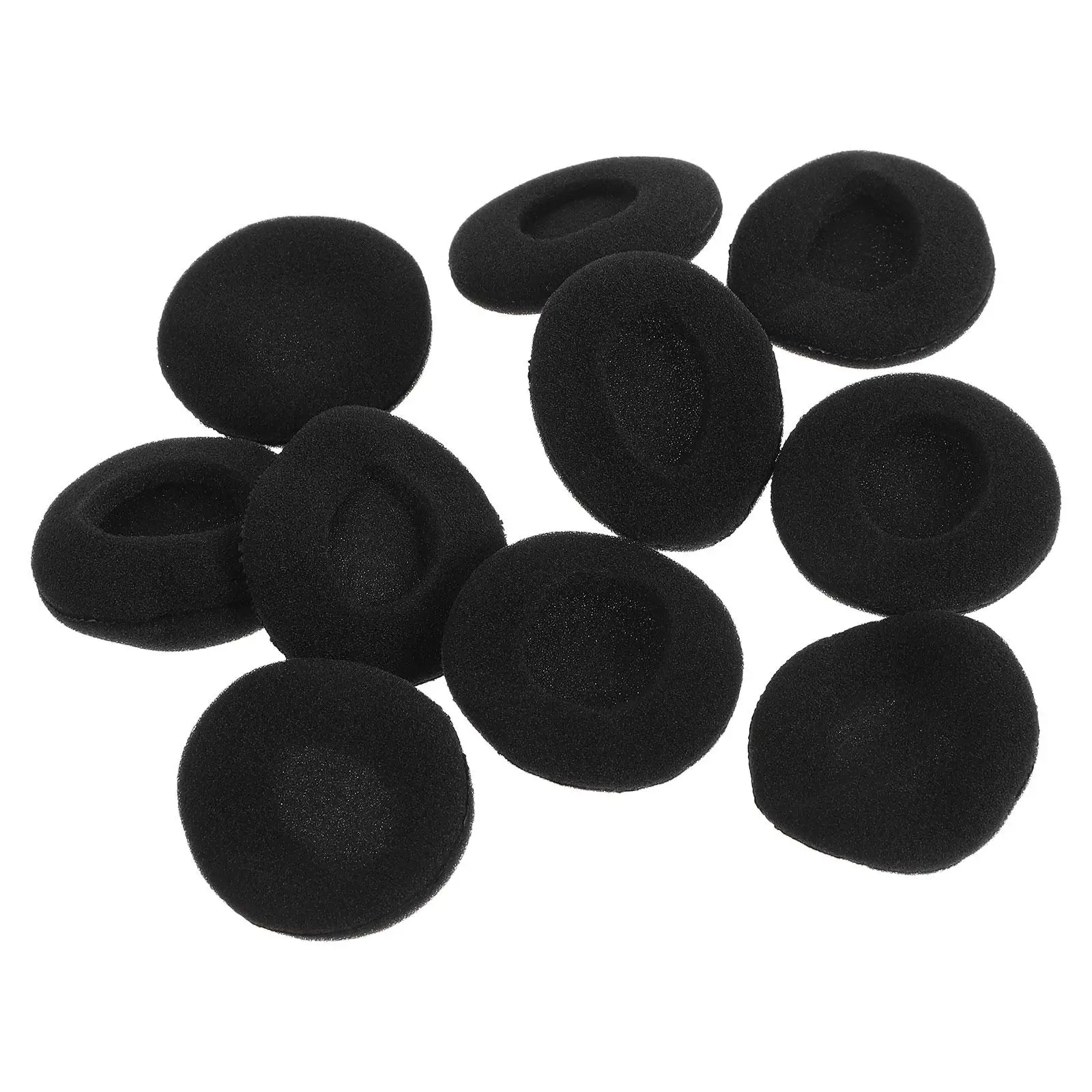 

10 Pcs Earphone Covers Replacement Earpads for Headphones Earbud 40Mm Durable Foam Black Improved Bass Comfortable