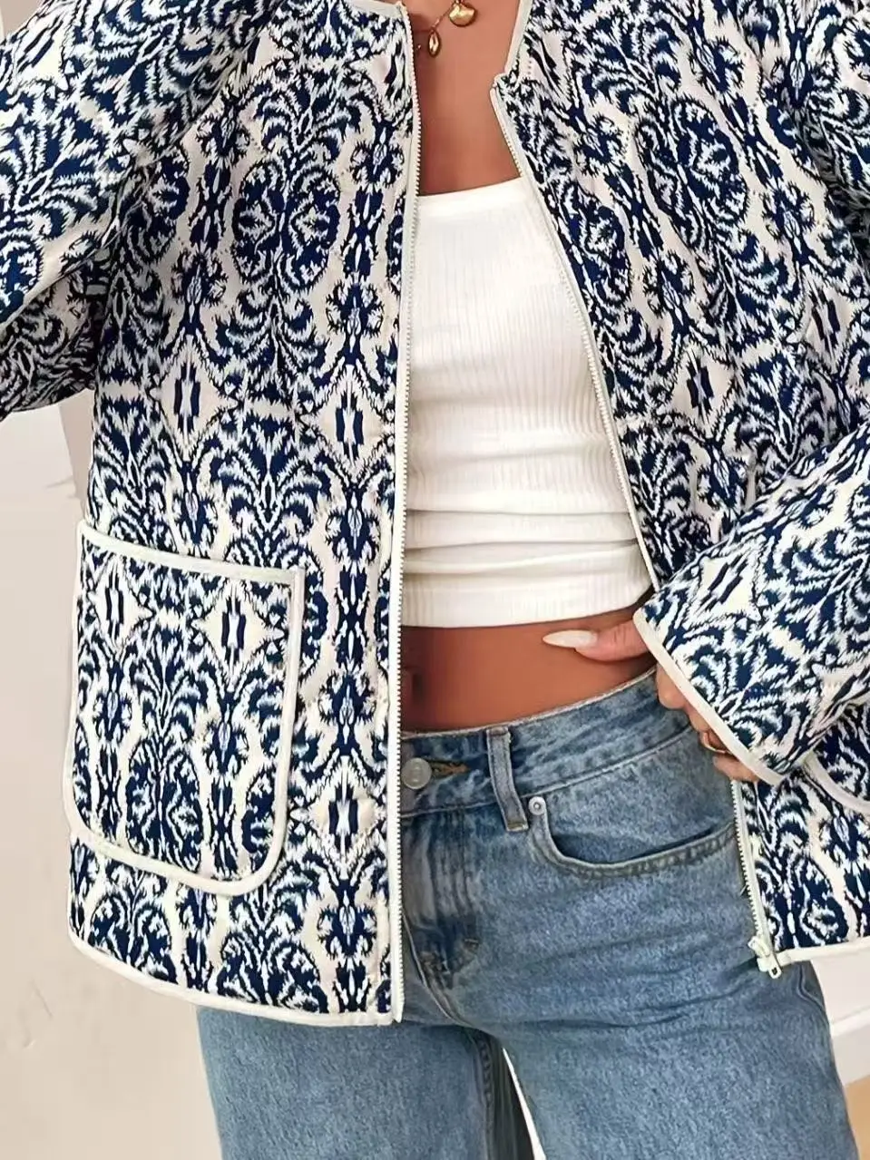 

Аутентичные 23220, новинка, цветочный принт, ретро, цветная Blo Eth, осенне-зимняя хлопковая куртка, женское свободное пальто Thiened