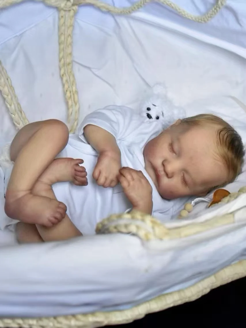 Cokela 19 cali/48 cm Realistyczna Lalka Reborn z Miękkiego Silikonu z Ręcznie Wszytymi Sztucznymi Włosami