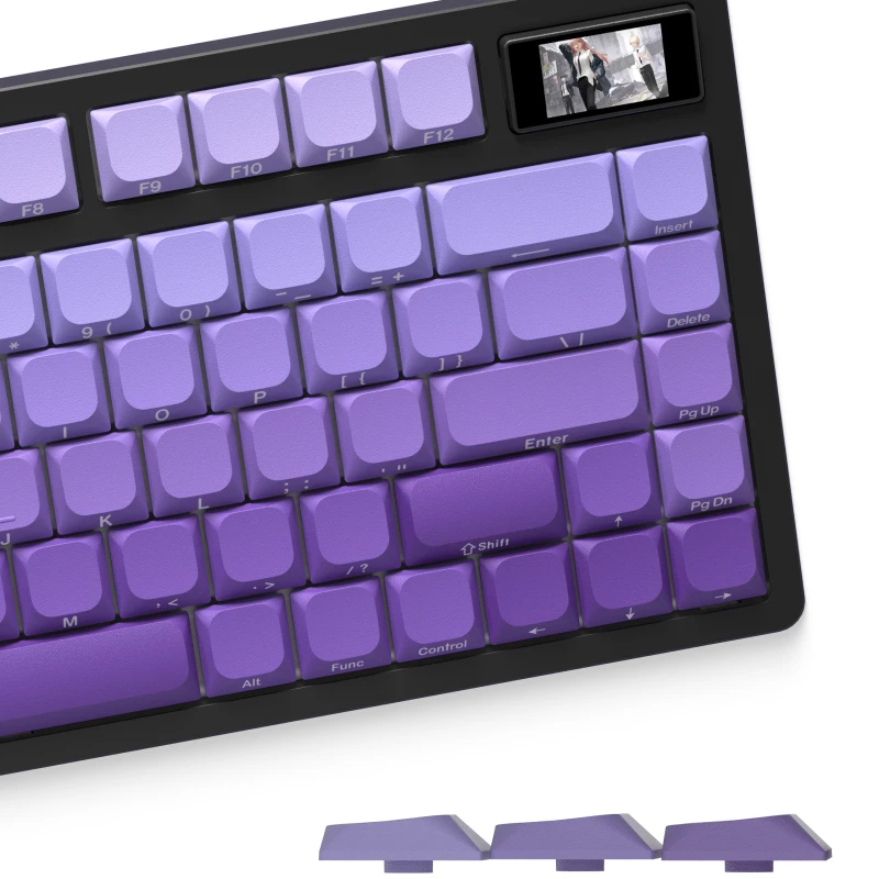 Imagem -03 - Xvx-teclado Mecânico com Perfil Baixo Roxo Pbt com Cópia do Lado do Corante-sub Compatível com 61 64 75 87 87 96 108