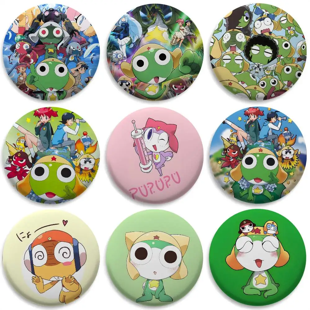 

Cartoon K-keroro Gunsou Frog Badges Round Exquisite Badge Brooches Creative Pins For Clothes Hat Backpack Gift Accessories