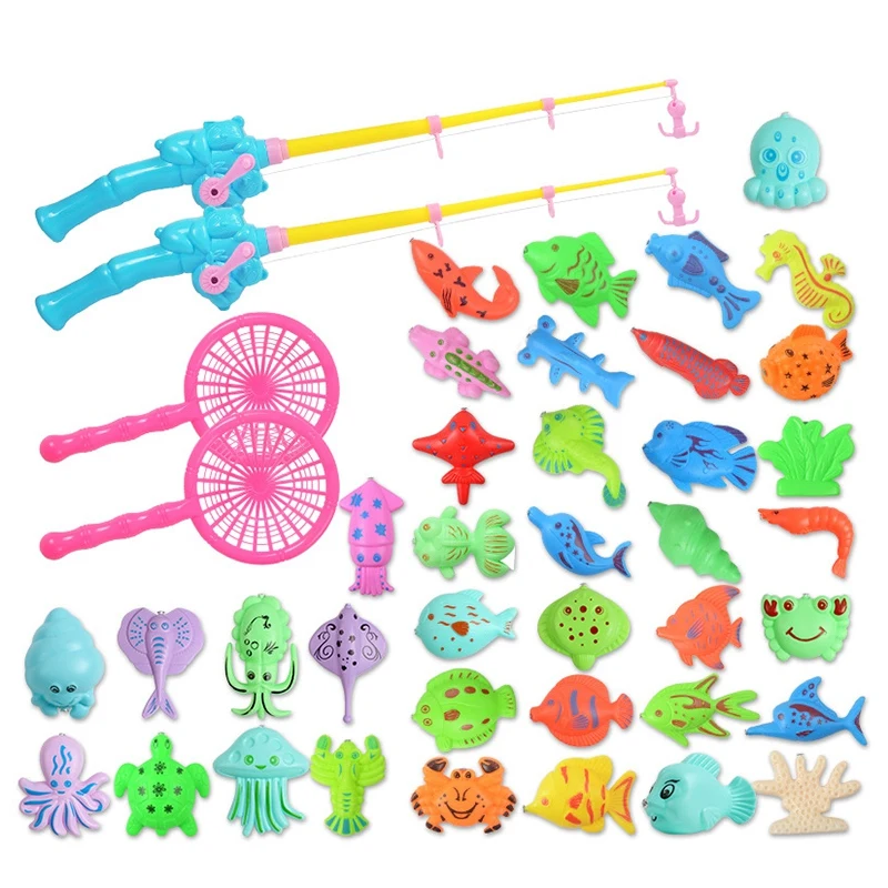 

38Pcs Kids Magnetic Fishing Toys Set Bath Toys Bathtub Toys,Fishing Funny Classic Toys For Children Gift