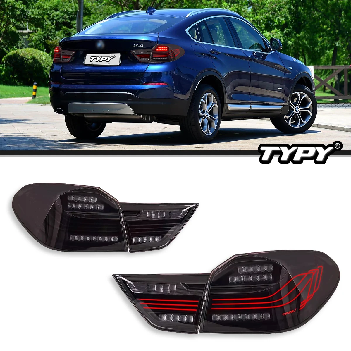 

Car Taillights for BMW X4 F26 LED Taillights Assembly 2014-2017 with Driving Brake Sequential Turn Signal And Reverse Lights