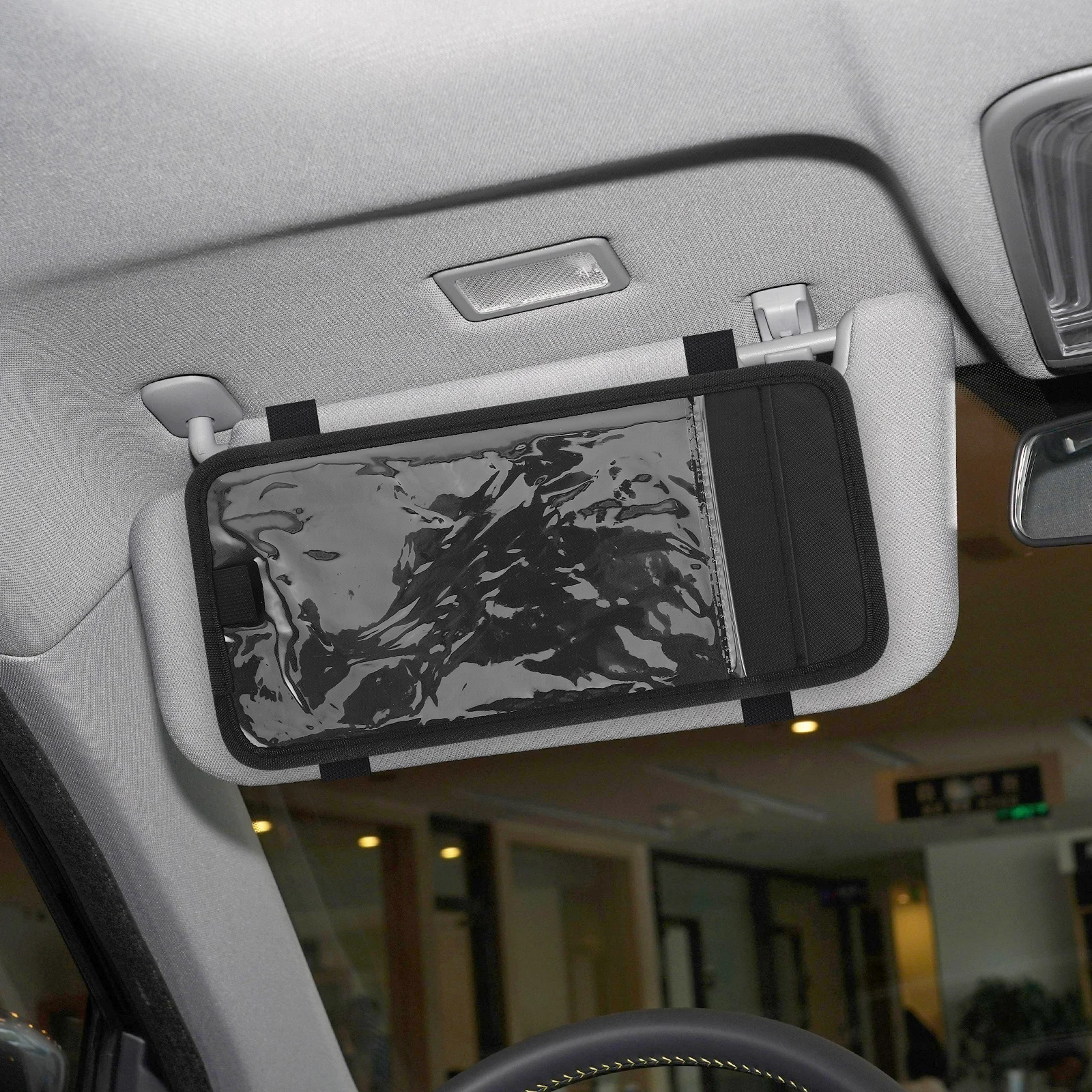 

Car Storage Clip Visor Organizer Elastic Strap Pen Holder Disability Placard Auto Card Clip Parking Permit CD Holder Vehicle