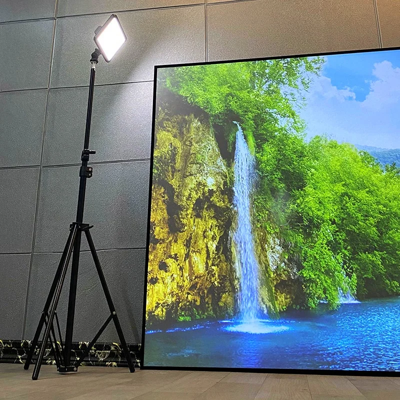 2024 New 135'' 150'' Fresnel Fixed Frame Long Throw Projection Screen for Normal Focus Projector Anti Light Curtain