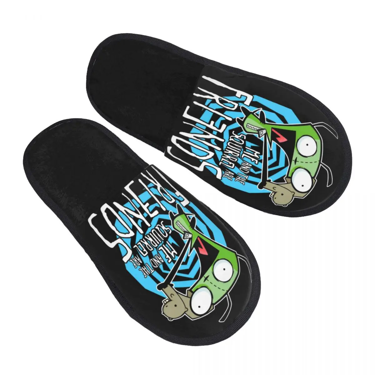 Z-Zim GIR Cartoon Winter Cotton Home Shoes Slippers Indoor I-Invadering Soft Memory Foam Slippers Non-skid