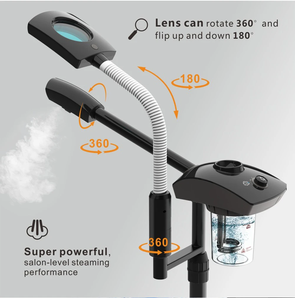 เครื่องทำละอองน้ำอุ่นเครื่องอบไอน้ำสำหรับผิวหน้าสำหรับใบหน้าเครื่องพ่นไอน้ำทำความสะอาดได้ล้ำลึกเหมาะสำหรับร้านเสริมสวยที่บ้านเครื่องพ่นทำสปาเพื่อผิวขาว