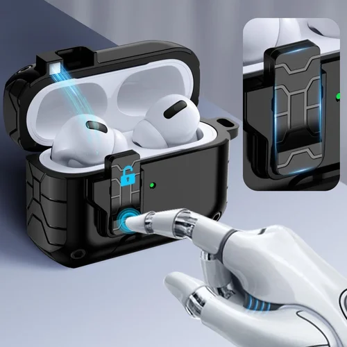 Imagen 2 del producto Funda para AirPods Pro 3 (2025) Compatible con cerradura automática magnética Magsafe con soporte para teléfono y Kit de limpieza para AirPods Pro 3