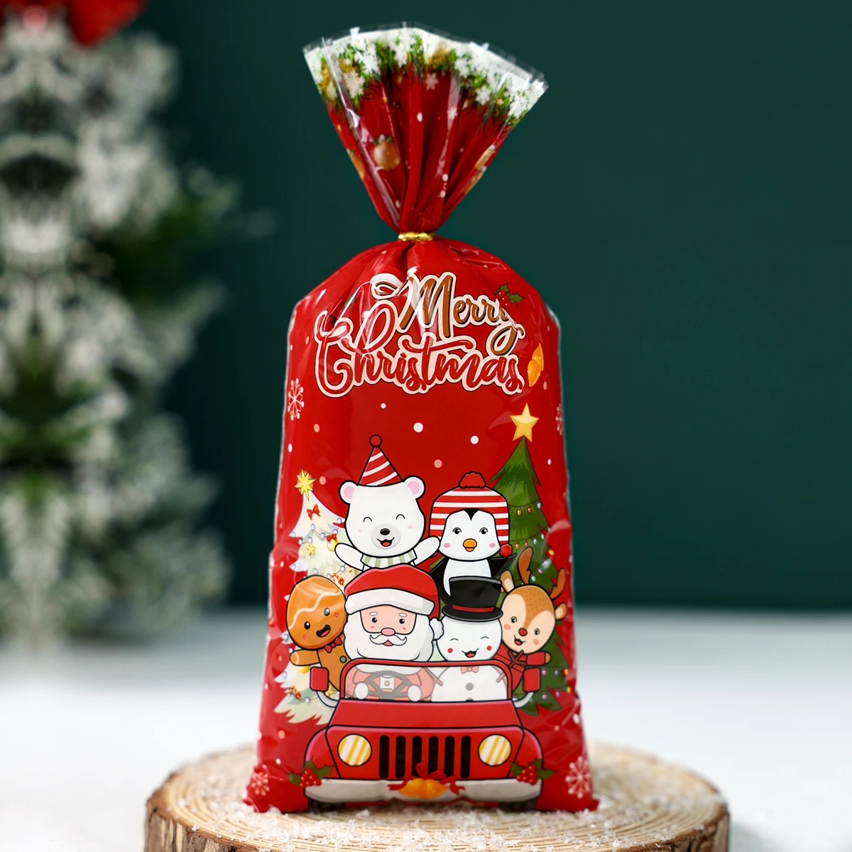 Creative Christmas Candy Bags 2024 Merry Christmas Decoration For Home Xmas Cristmas Navidad Noel New Year Santa Gift Cookie Bag