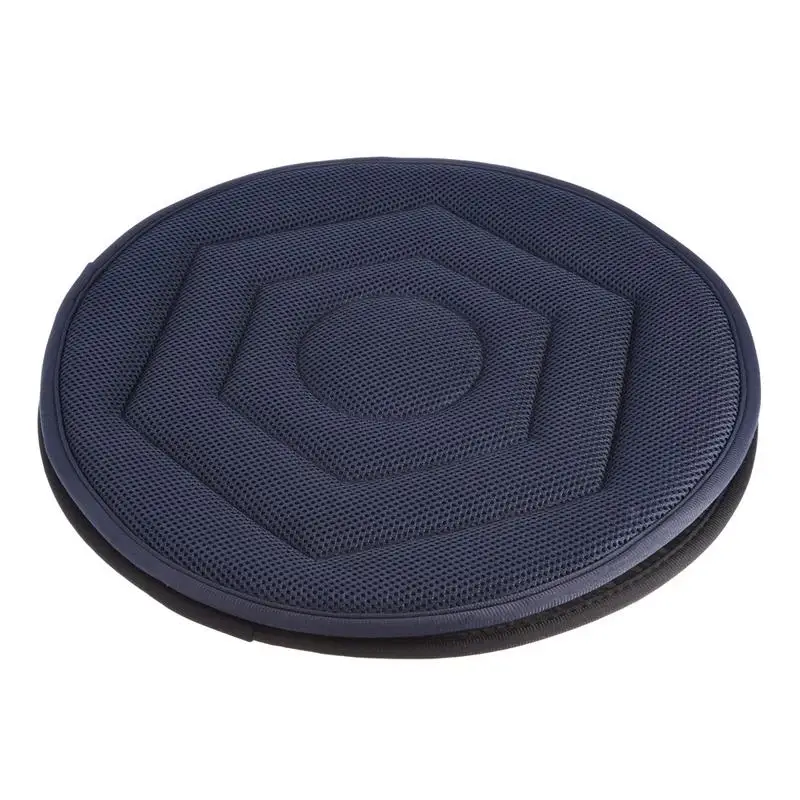 Non-slip Car Seat Revolving Rotating Cushion Memory Swivel Foam Mobility Aid Seat Cushion in Chair Tie On Pad Dark Blue