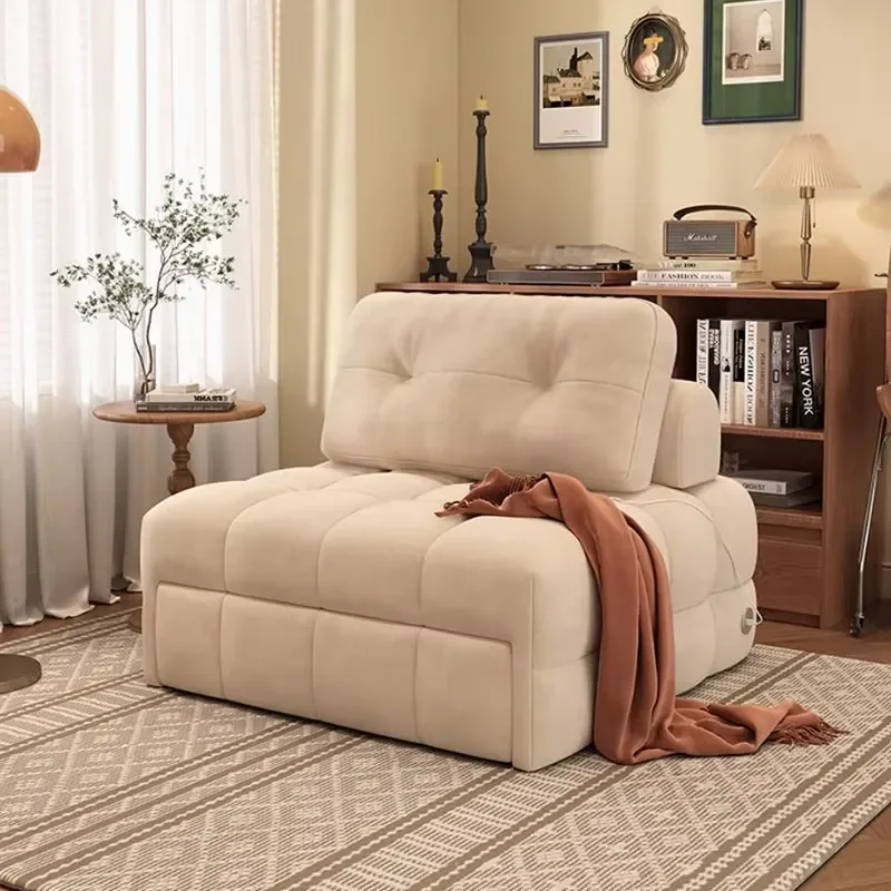 3-in-1 Modern Folding Lounge Sofa Bed Chair Convertible Sleeper Single Extendable Reclining Fabric Portable Living Room