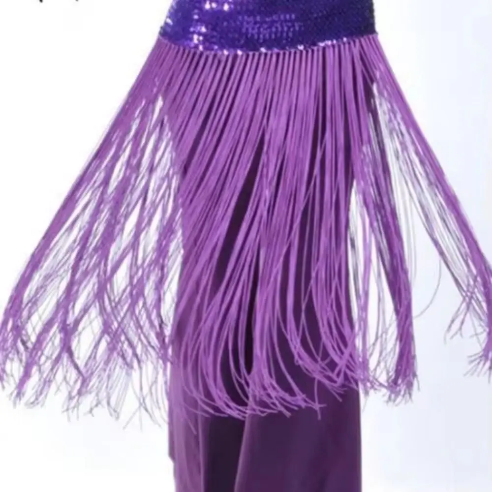 Creative Belly Dance Belt Glitter Sequins Wrap Skirt Sequin Waist Chain Classic Long Tassel Hip Scarf Skirt Latin Dancewear